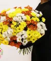 Огромный букет из 25 хризантем