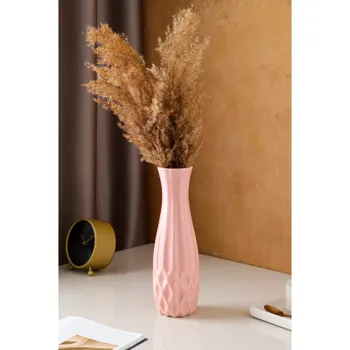Ваза керамическая "Токио", настольная, геометрия, глянец, розовая, 29 см