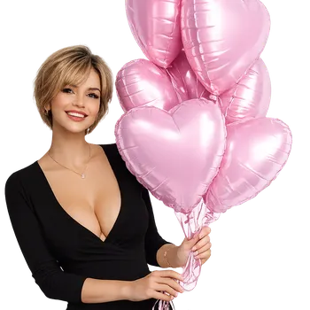 Гелиевые шары фольгированные 19" «Нежно-Розовое сердце», 5 шт.