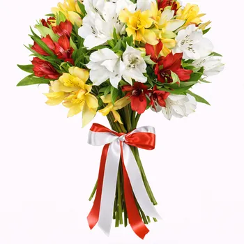 Букет из  разноцветных Альстромерий