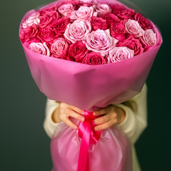 Букет «Малиновый шёлк»