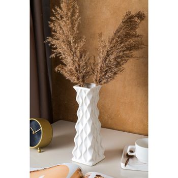 Ваза керамическая "Пирамида", настольная, белая, 27 см