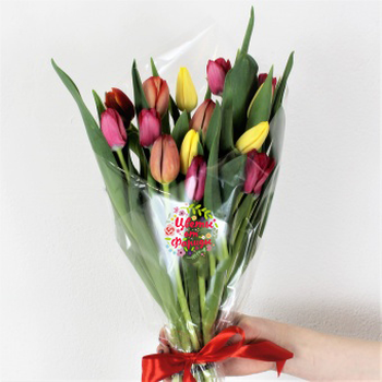 Охапка из 15 тюльпанов