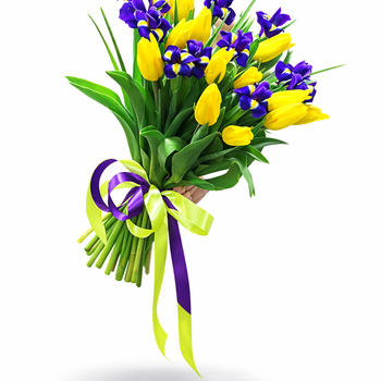 Букет «Ирисы в тюльпанах»