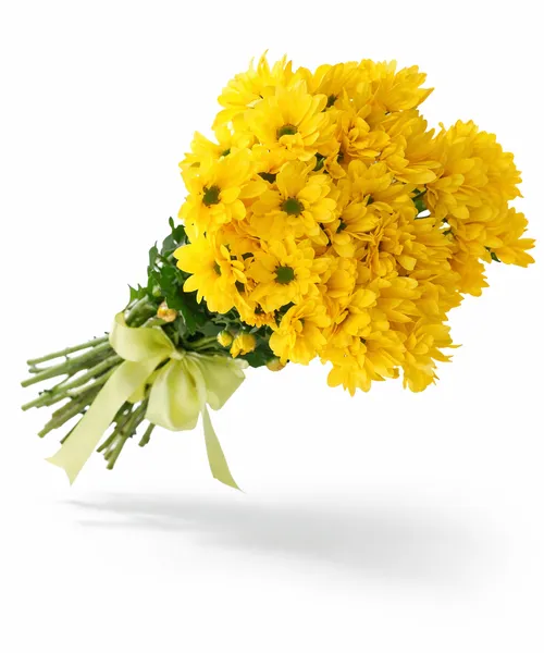 Букет из семи хризантем в ленту