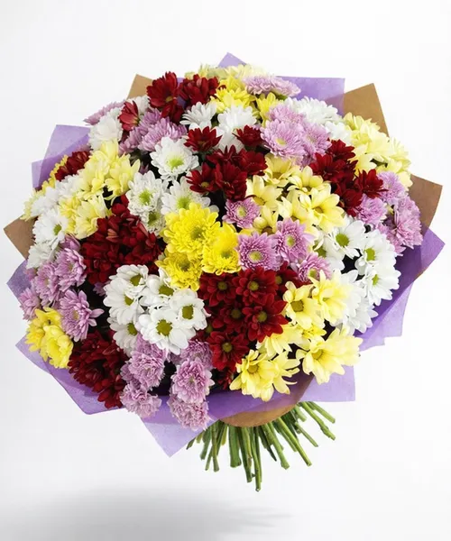 Огромный букет из 27 хризантемы