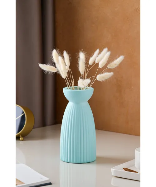 Ваза керамическая "Тиффани", настольная, голубая, 21 см