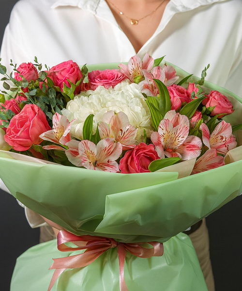 Букет «Мята и роза»