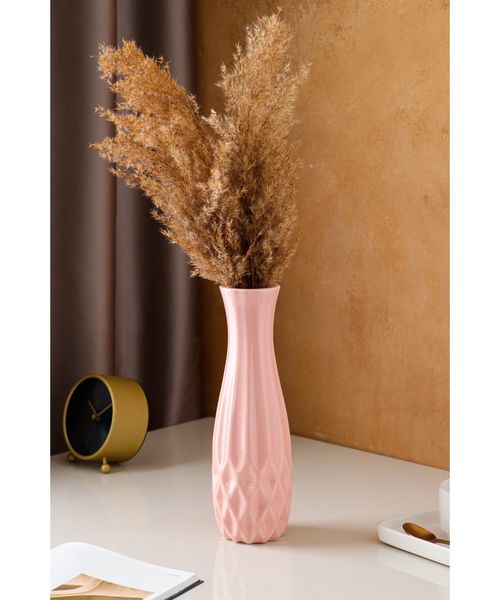 Ваза керамическая "Токио", настольная, геометрия, глянец, розовая, 29 см