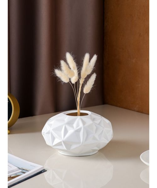 Ваза керамическая "Латина", настольная, белая, 10 см