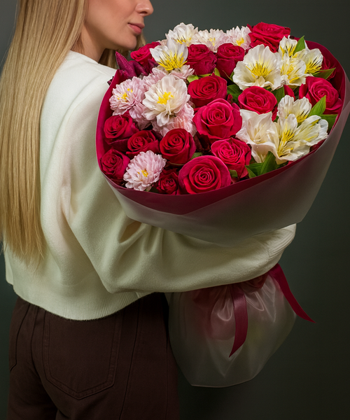 Букет «Вино и сливки»