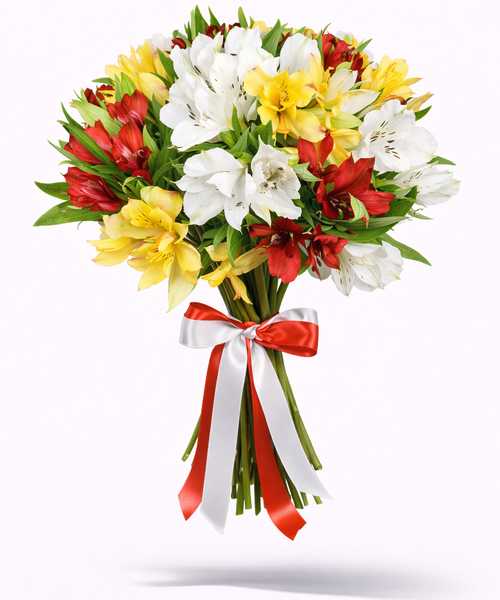 Букет из  разноцветных Альстромерий