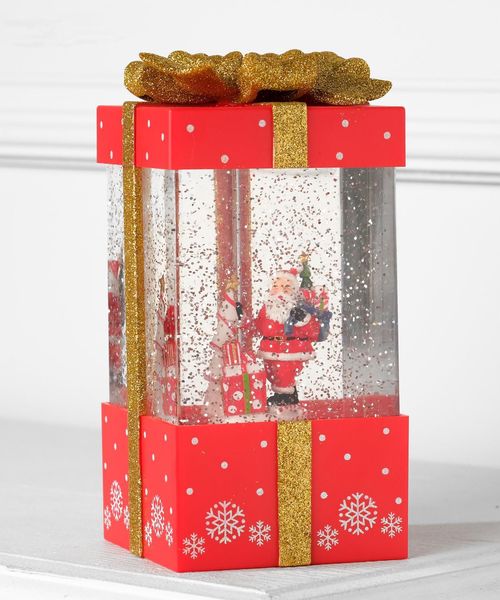 Светодиодная фигура «Подарок красный» 10 × 19 × 10 см, пластик, батарейки ААх3 (не в комплекте), USB, свечение тёплое белое