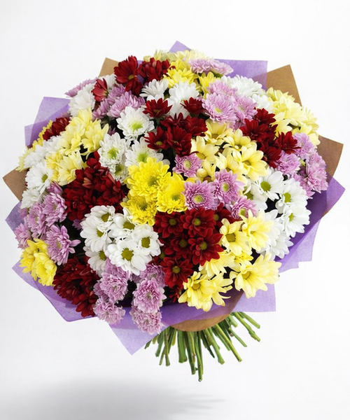 Огромный букет из 27 хризантемы