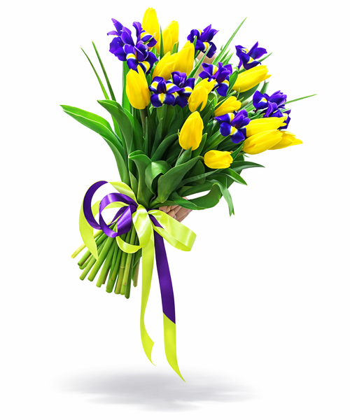 Букет «Ирисы в тюльпанах»