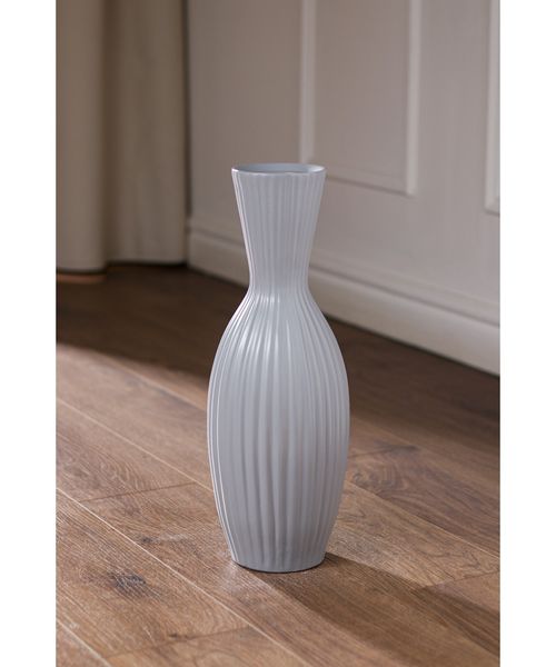 Ваза керамическая "Ракушка", напольная, серая, матовая, 43 см